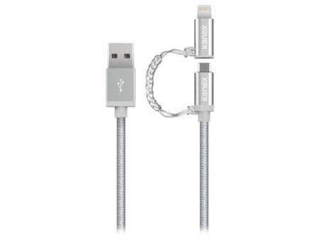 Cable Duo MicroUsb   Lightning Kanex Premium Silver Discount