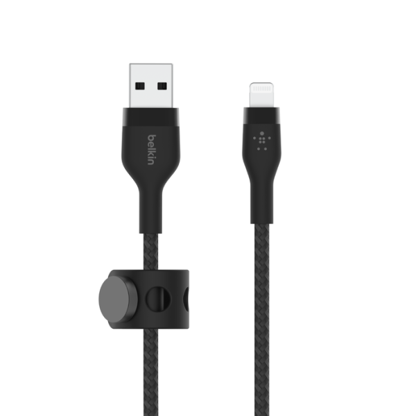 Cable Belkin USB-A a Lightning - 1M - Pro Flex - Negro Fashion