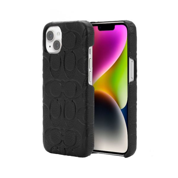 Case Coach Slim Envoltura De Cuero En Relieve Para iPhone 14- Negro Online Hot Sale