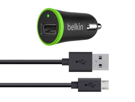 Cargador de Carro Belkin 2.1 Amp con USB To Micro USB Cable - Negro For Sale