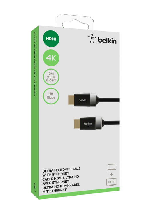 Cable HDMI a HDMI 4K Belkin - 2M - Negro Online now