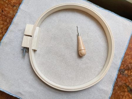 Rug Hooking Essential Tool Kit for Beginners or Travel - Hoop, Hook, Rug Warp, Instructions Online now