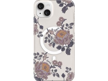 Case protectora Coach con MagSafe Para iPhone 14 Plus- Moody Floral Púrpura For Cheap