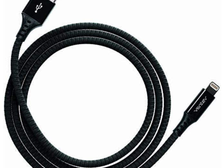 Cable de Aleacion Ventev de USB-A a Lightning de 4 pies - Negro Azabache For Sale