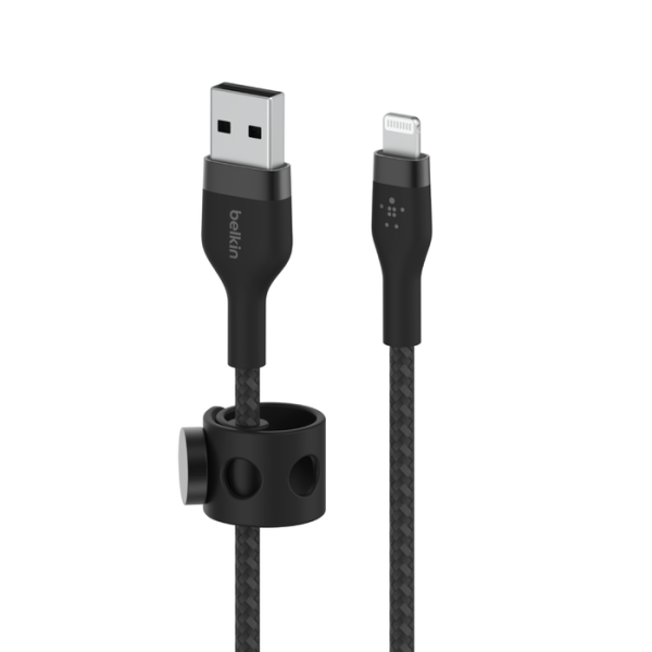 Cable Belkin USB-A a Lightning - 1M - Pro Flex - Negro Fashion