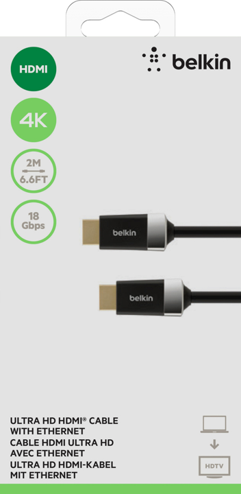 Cable HDMI a HDMI 4K Belkin - 2M - Negro Online now