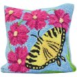 12  x 12  Hooked Pillow -  Shaker Hill Butterfly  (Finished) Online now