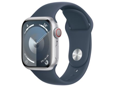 Apple Watch Series 9 GPS + Cellular • Caja de aluminio color plata de 41 mm • Correa deportiva azul tormenta - S M Online Hot Sale