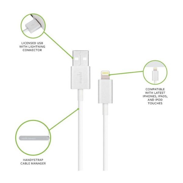 Cable MOSHI USB-A a Lightning 1m - Blanco Hot on Sale