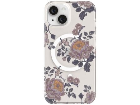 Case protectora Coach con MagSafe Para iPhone 14 - Moody Floral Púrpura For Discount