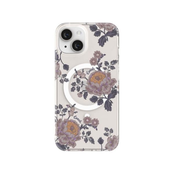 Case protectora Coach con MagSafe Para iPhone 14 - Moody Floral Púrpura For Discount