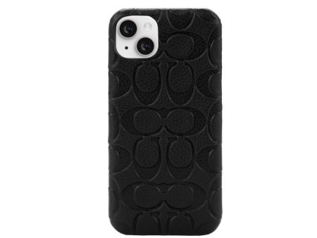 Case Coach Slim Envoltura De Cuero En Relieve Para iPhone 14 Plus- Negro Supply