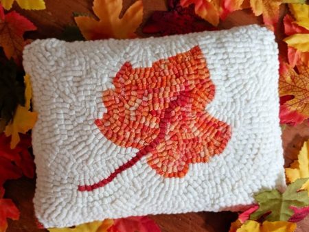 6  x 8  Hooked Sachet -  Fall Leaf  (Finished) Orange Cinnamon Essential Oil Cheap