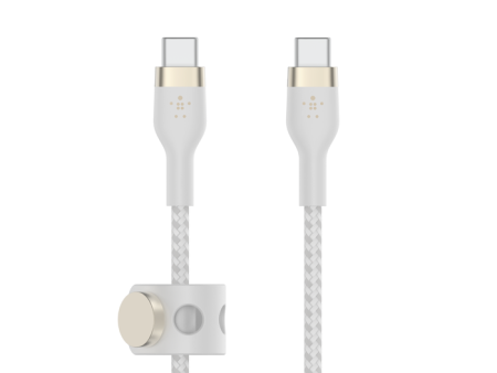 Cable BELKIN Pro Flex USB-C a USB-C con correa 2m - Blanco Online now