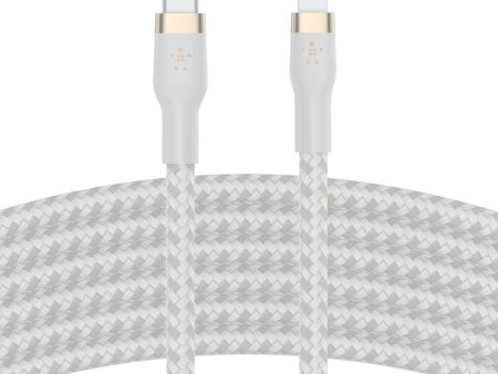 Cable Belkin USB-C a Lightning - 3M - Pro Flex - Blanco For Cheap