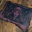 Starspell leather altar cloth #3 in Belladonna, one-of-a-kind Hot on Sale