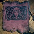 Starspell leather altar cloth #5 in Belladonna, one-of-a-kind Hot on Sale